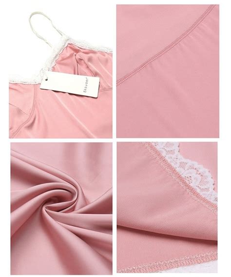 Chemise Lingerie Women S Sexy Satin Spaghetti Strap Nighties Lace Trim Slips S Xxl Misty Rose
