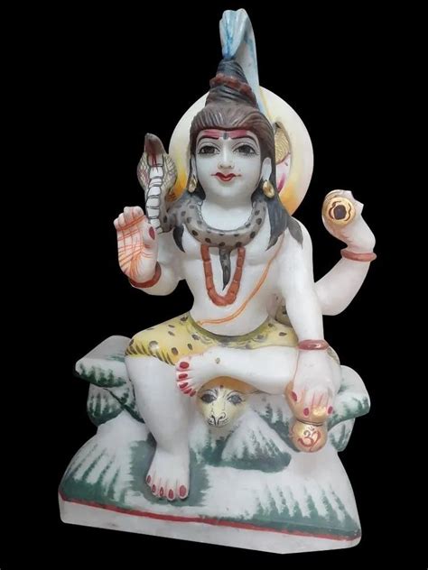 Painted Shiva Marble Statue For Worship Size 2 5 Ft At Rs 4500 In