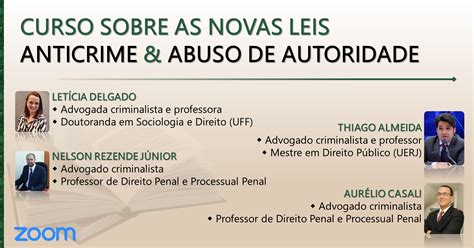 Curso Sobre As Novas Leis Anticrime And Abuso De Autoridade Sympla