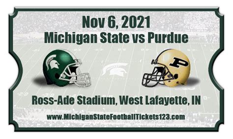 Michigan State Spartans vs Purdue Boilermakers Football Tickets | 11/06/21