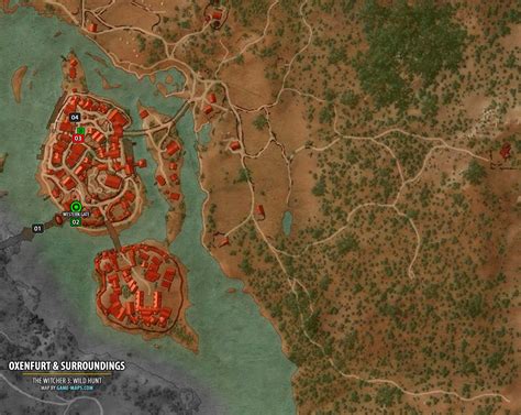 Oxenfurt Surroundings Map The Witcher 3 Game Maps