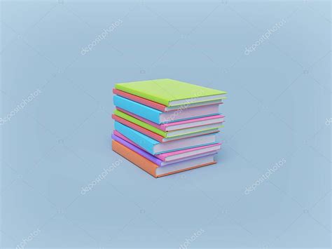 pila mínima multicolor de libros de colores aislados sobre fondo pastel