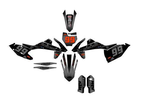 Kit déco KTM SX SXF 2016 2018 Factory Gris 4 Boutique Kit Déco