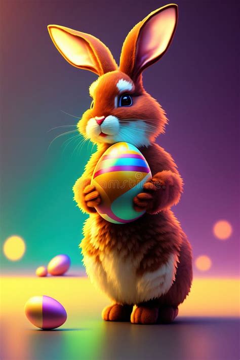 Easter Bunny With Eggs AI Generated Using Generative AI Stock