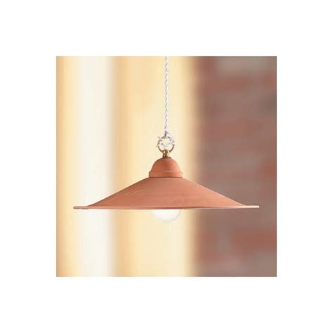 Lampadario in terracotta piatto liscio rustico country Ø 43 cm