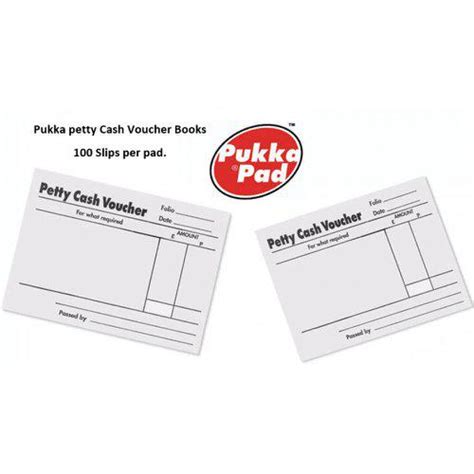 Petty Cash Voucher Pad Sheets Nwt Petty Cash Books