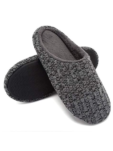 Sayfut Unisex Women Men House Shoes Slippers Indoor Shoes Cotton Knit Memory Foam Slippers