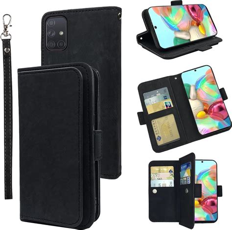 Furiet Compatible With Samsung Galaxy A71 4g Wallet Case And Wrist Strap 9 Card