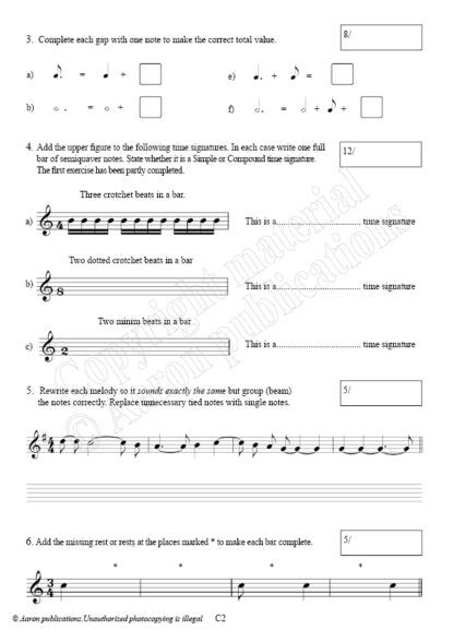 Grade Ii 2 Music Theory Practice Paper Pdf For Vcm Exams Papers B