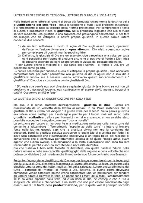 Il Protestantesimo Il Caso Di Lutero Docsity