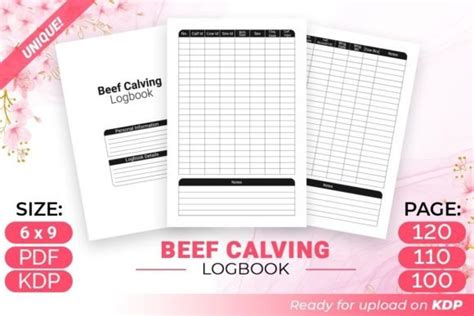 Beef Calving Log Book Graphic By Designdraft Creative Fabrica