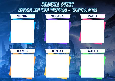 Download Template Desain Jadwal Piket Kelas Kreatif Dan Aesthetic Vuiral