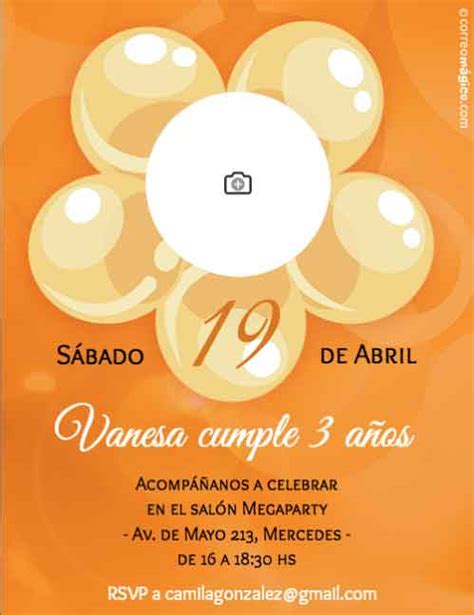 Invitaciones Para Personalizar E Imprimir Por Cumplea Os Globos De