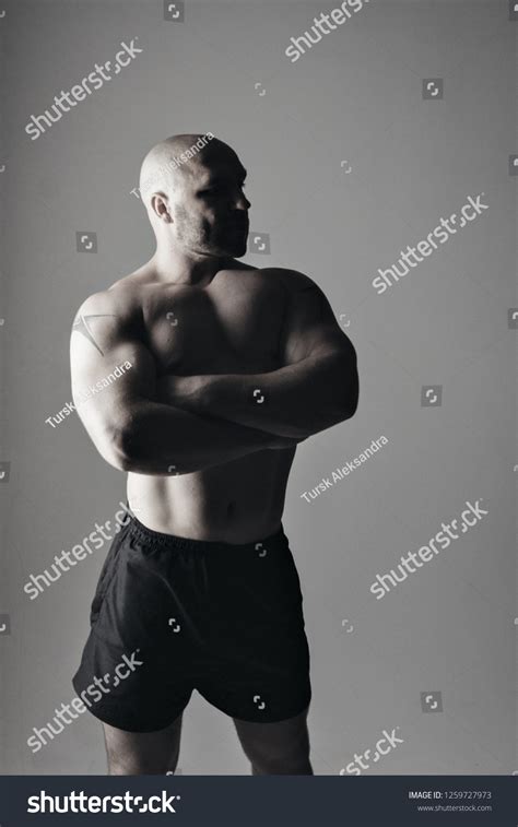 Strong Naked Muscular Man Shows Off Stock Photo Shutterstock