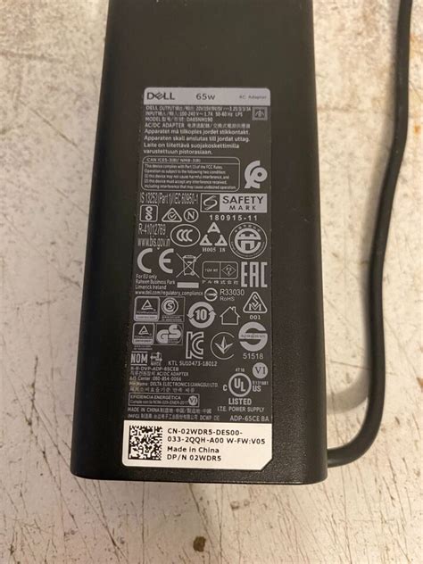 Dell Usb C 65w Laptop Ac Power Adapter Charger Wcord 2wdr5 02wdr5 Ebay