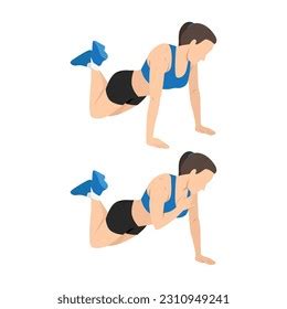 Woman Doing Reverse Plank Leg Raise Stock Vector Royalty Free