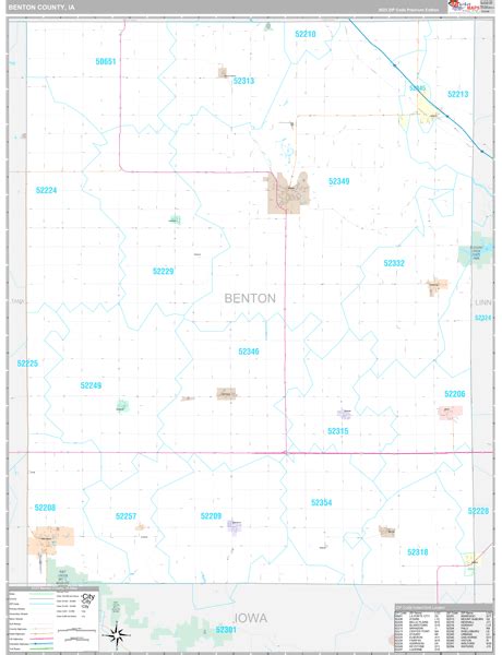 Benton County, IA Wall Map Premium Style by MarketMAPS - MapSales