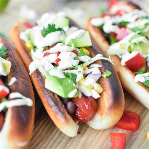 Tex Mex Hot Dogs With Cilantro Cream Drizzle