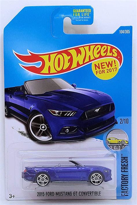 Amazon Hot Wheels 2017 Factory Fresh 2015 Ford Mustang GT Convertible 104 365 Blue Toys