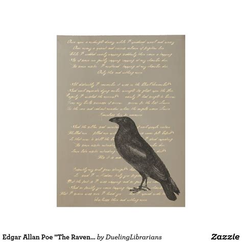 Edgar Allan Poe "The Raven" Poster Art Wall, Wall Art Decor, Wooden ...