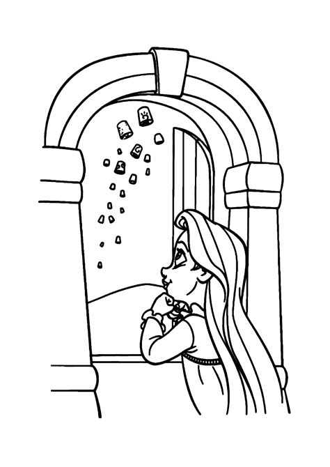 Rapunzel Na Janela Para Colorir Imprimir Desenhos