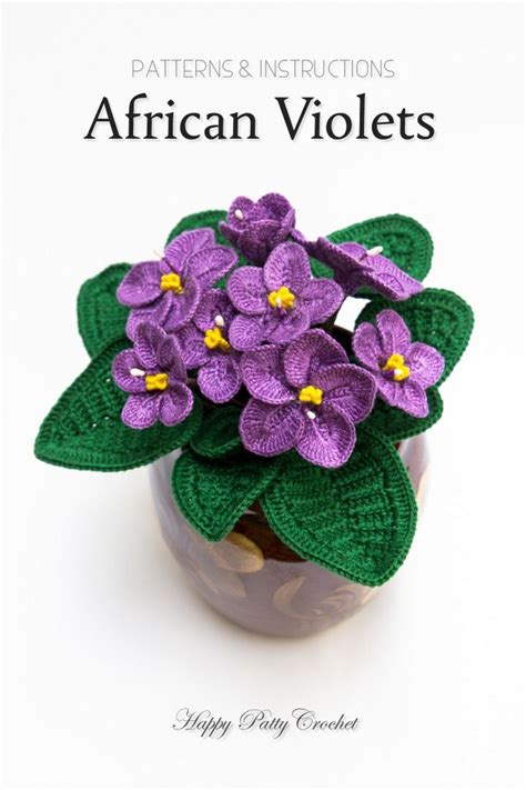 Crochet Flower Pattern For African Violets By Happy Patty Crochet