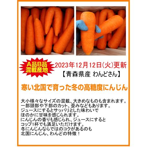 あすつく 無農薬にんじん 10キロ 訳あり 送料無料 産地が選べる 有機人参 無農薬人参 10kg ジュース用に最適 1001青森期待の