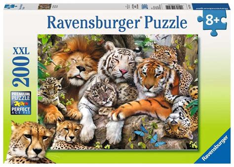 Ravensburger Kinderpuzzle Schmusende Raubkatzen 200 Teile XXL