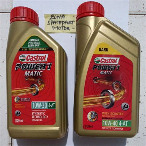 Jual Oli Castrol Power 1 Matic 800 Ml 10W30 Dan 10W40 Synthetic