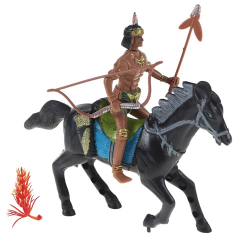 Indio Cavalo Brinquedo Boneco Soldadinho Plástico Miniatura Apache