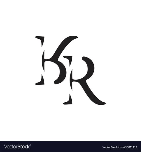 Letter Kr Symbol Logo Royalty Free Vector Image