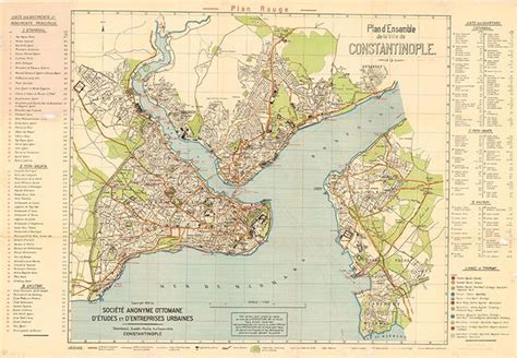 Constantinople, Istanbul general map, custom wall mural. Map8201 | Map ...