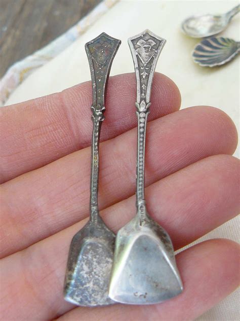 Salt cellars and tiny sterling salt spoons | Antiques Board