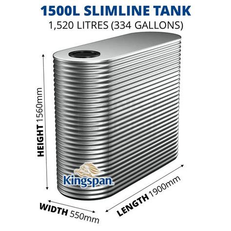 1500 Litre Slimline Aquaplate Steel Water Tank 1500l Kingspan Tank Steel Water Tanks Water