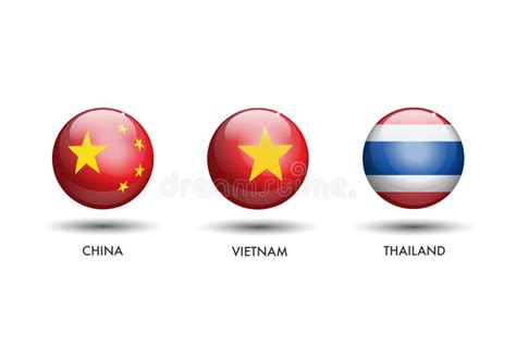 China Vietnam Thailand Flag Stock Illustration Illustration Of