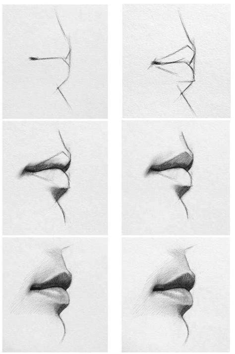 Sideways Lips Drawing Steps Lips Drawing Art Drawings Sketches