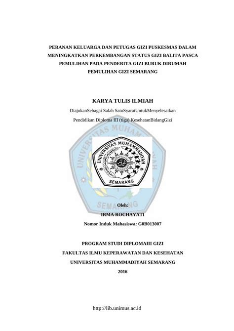 PDF KARYA TULIS ILMIAH Repository Unimus Ac Idrepository Unimus Ac