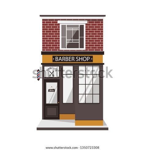 Street Building Facade Barbershop Vintage Style Stock Vector Royalty Free 1350723308