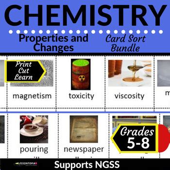 Properties And Changes Of Matter Chemistry Card Sort Bundle By