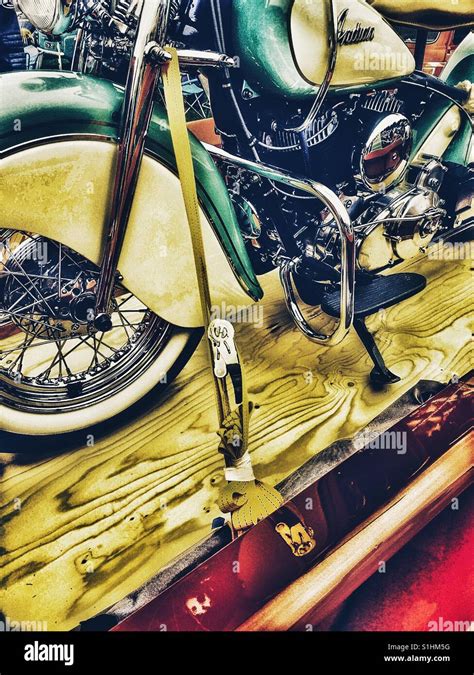 Vintage Classic Indian Motorcycle Stock Photo Alamy