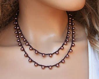 Long Pearl X Crochet Wrap Necklace Classic Boho Chic Jewelry