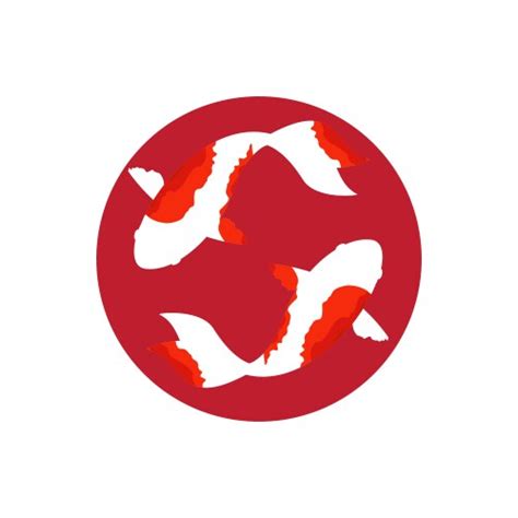 Two Koi Carps And Big Red Sun Symbol Of Japan Vector Image