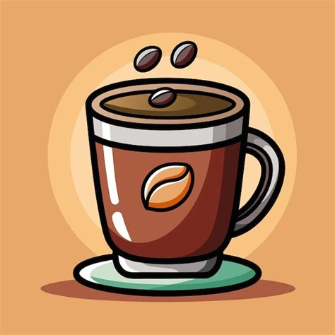 Hot Brewed Coffee Mug With Cream Drink Vector Illustration Premium AI