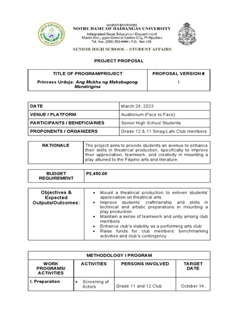 Project and Budget Proposal Template | PDF