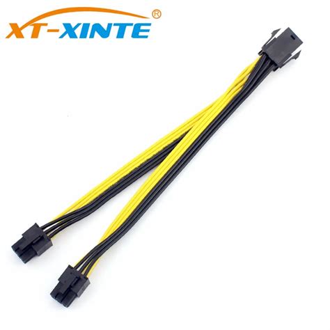 Pcie Pcie 6pin Male To Dual 6pin Male Power Cable Splitter Cable Pci Express Video Card Adapter