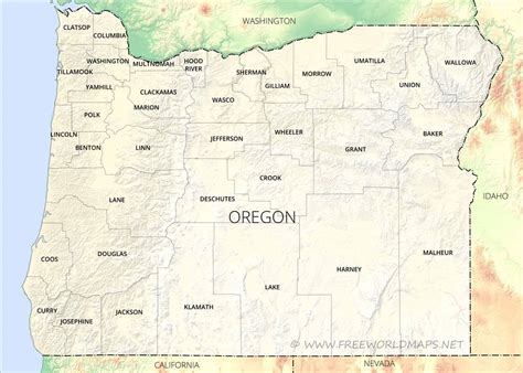 Counties Of Oregon Map North Port Florida Map