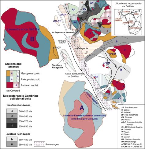 Reconstruction Of Gondwana At Ca 540 Ma A Reference Position Of