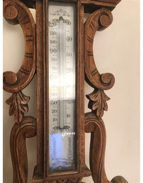 Antique Carved Oak Aneroid Barometer By Benetfink Co Cheapside