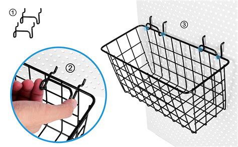 Amazon.com: G.CORE 4 Pack Pegboard Baskets, Metal Shelves Hooks to 1/8 ...