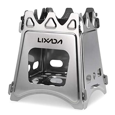 Lixada Camping Stove Compact Folding Titanium Wood Stove With Mini